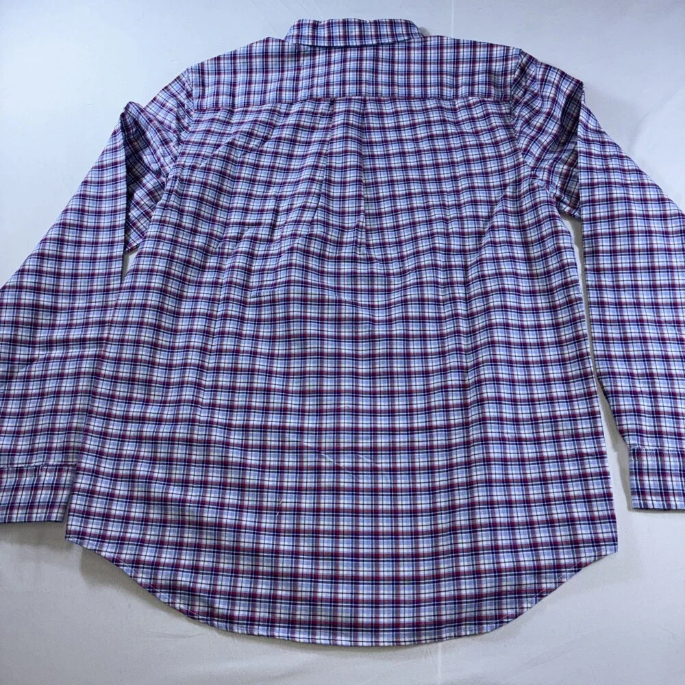 Ralph Lauren Kids XL 18-20 Red White Blue Plaid Long Sleeve Button Down Shirt‎